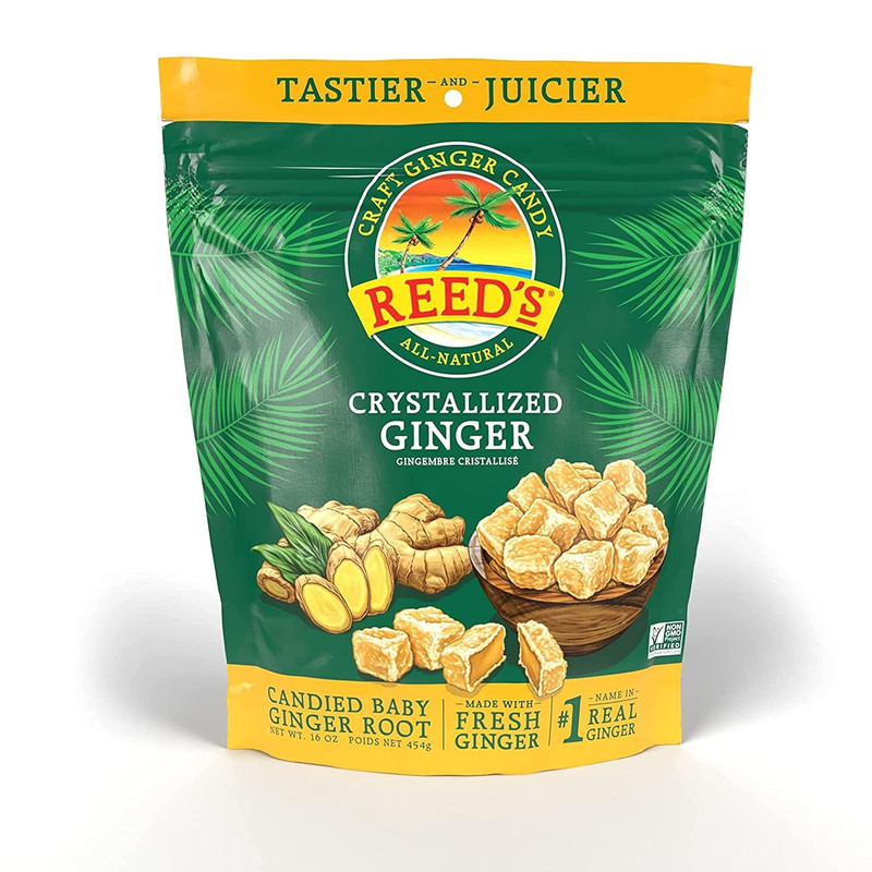 , Crystallized Ginger, All Natural Baby Ginger Root Sweetened with Raw Cane Suga
