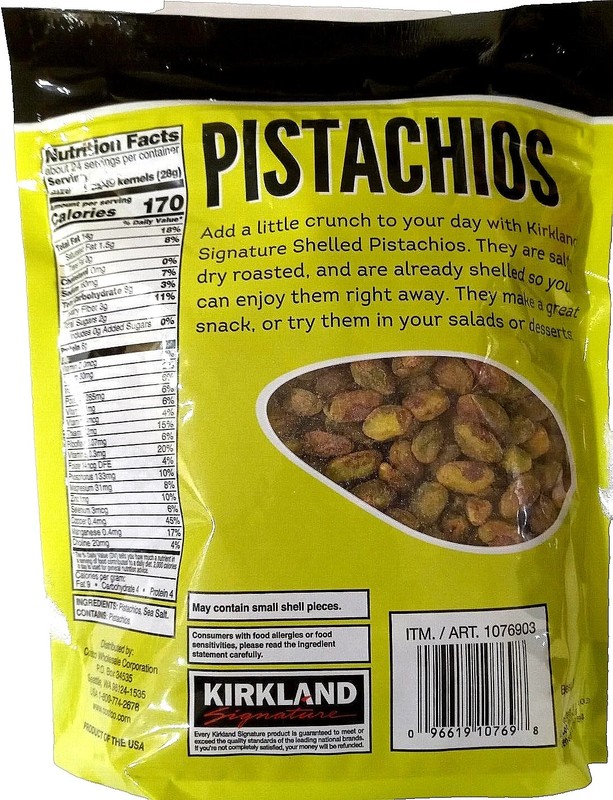 Kirkland Signature Shelled Pistachios Roasted & Salted 1.5 lb,24 oz Itm1076903 gallery