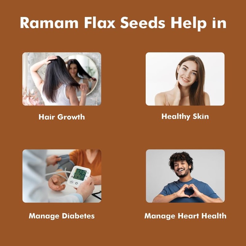 Ramam Flax Seeds 500g | Raw Alsi Seeds | High Fiber, Magnesium & Heart Health gallery