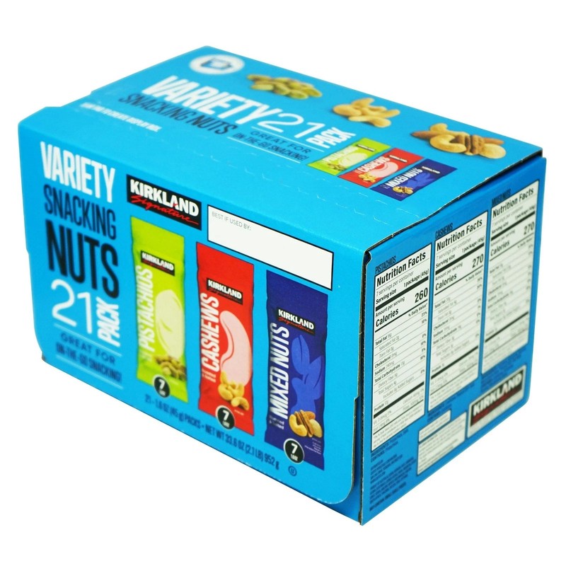 Kirkland Signature Snacking Nuts Variety Pack 1.6 oz 21 ct Snack Packs gallery