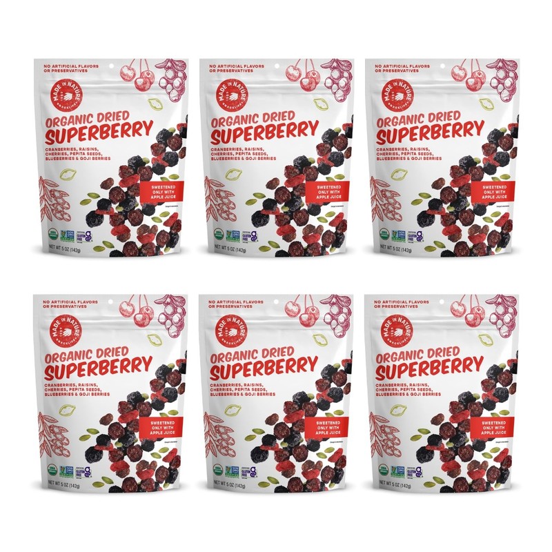Organic Superberry Fruit Fusion Trail Mix, Pack of 6 gallery
