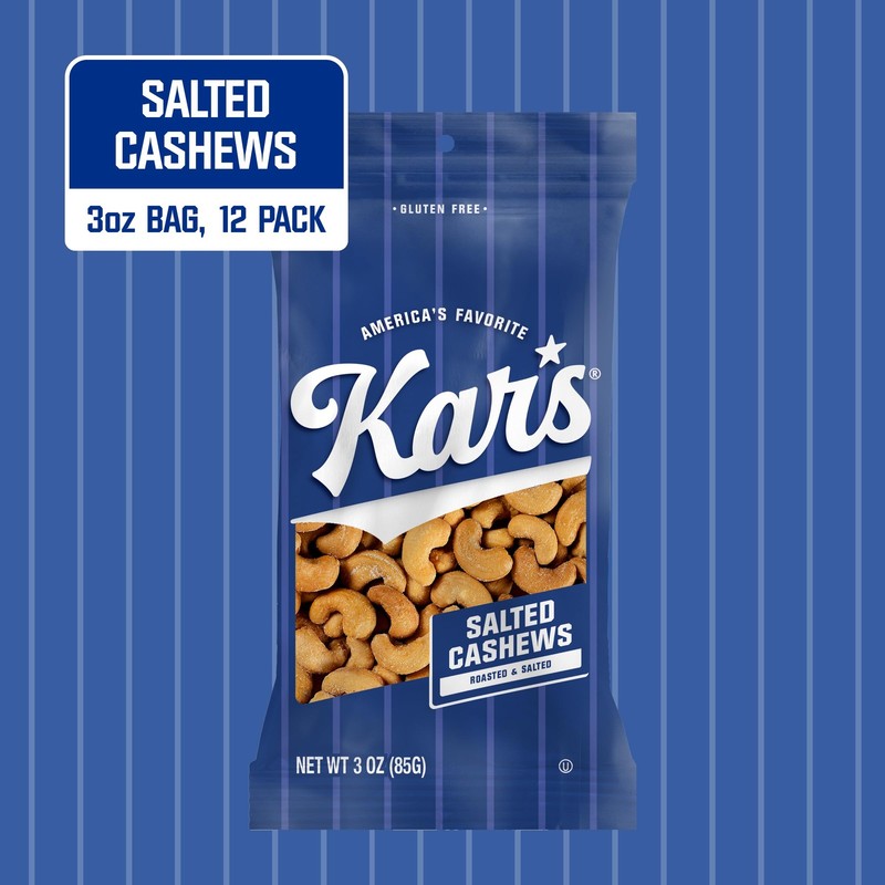 Kar’s Nuts Salted Cashews, 3 oz Individual Snack Packs – Bulk Pack of 12, Gluten gallery
