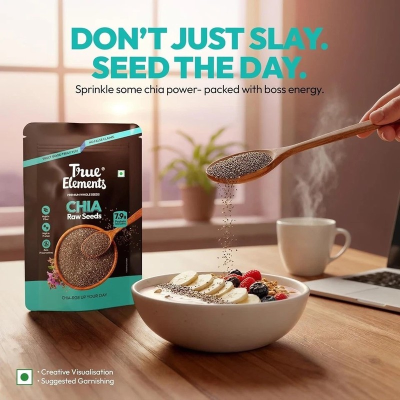 True Elements Chia Seeds 250g Healthy Raw Seeds Calcium and Protein Rich Seeds gallery