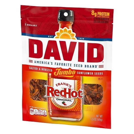 David Frank s Redhot Flavored Jumbo Sunflower Seeds, 5.25 Ounce, 12 Per Case gallery