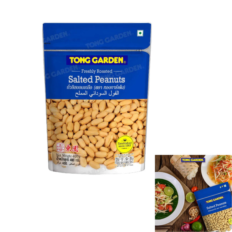 Tong Garden Salted Peanuts 400g x4 Roasted Peanut Snack Resealable Zip Bag