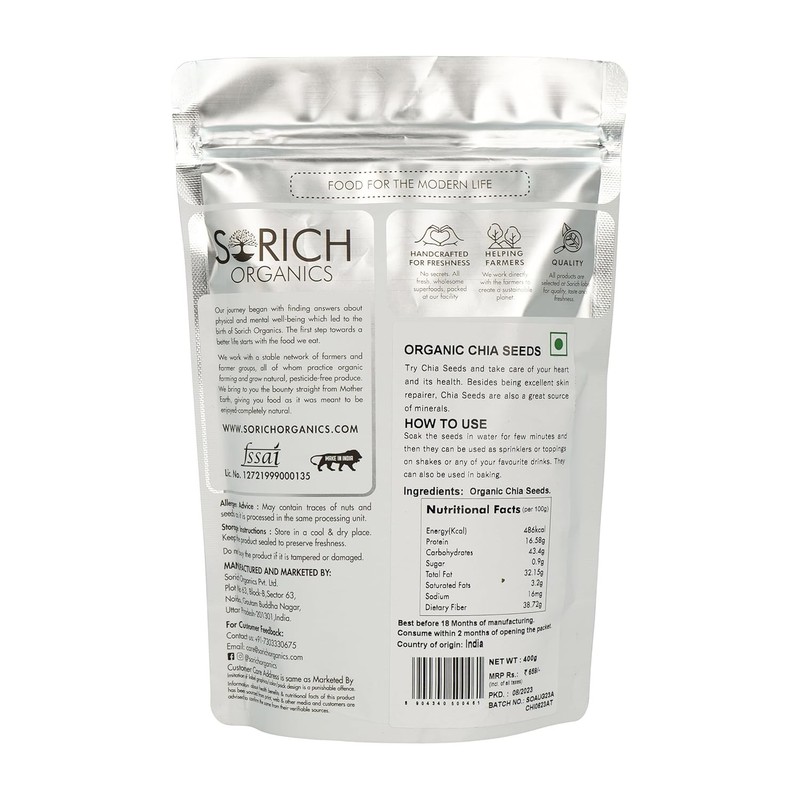 Sorich Organics Chia Seeds Raw 400g gallery