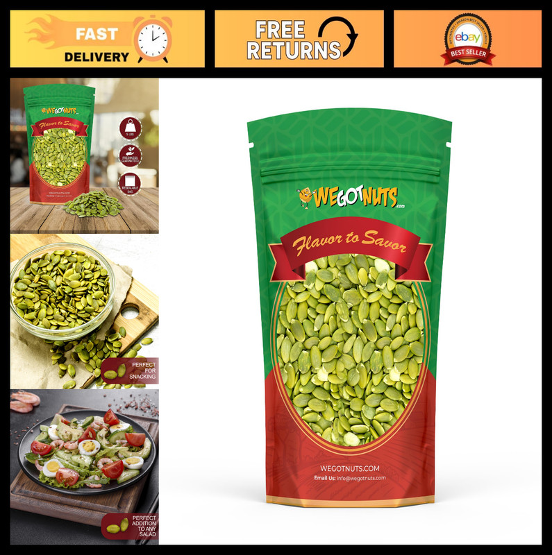 Healthy Pumpkin Seeds 5lbs | Raw Pepitas, No Shell, Natural Snack | Low Calorie,