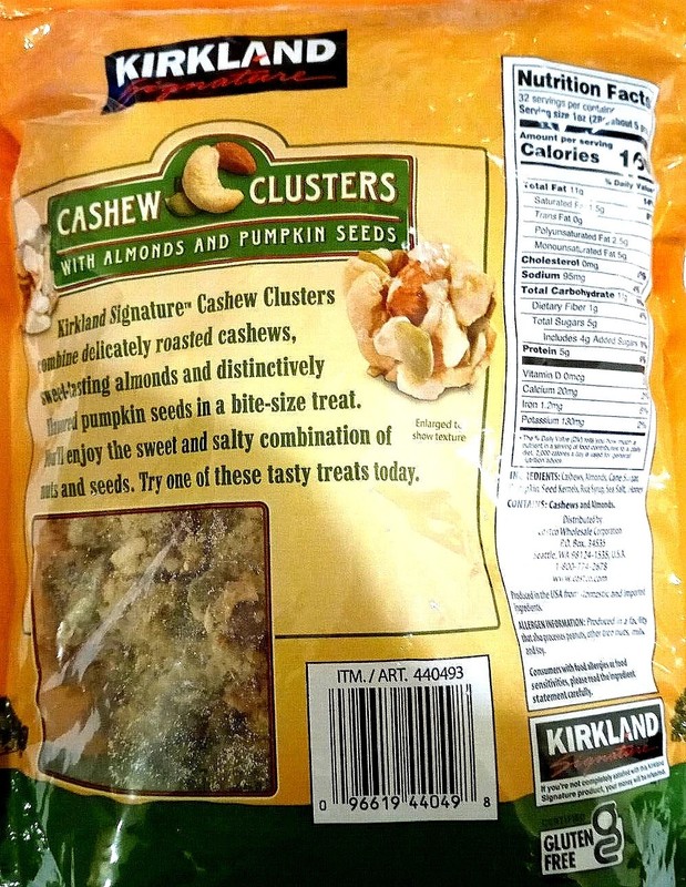 Kirkland Signature Cashew Clusters Almonds Pumpkin Seeds 32 oz EXP 10/2026 gallery