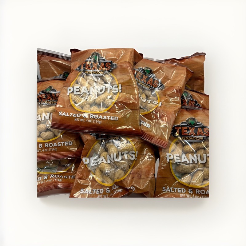11 Sealed Bags Of Texas Roadhouse Salted & Roasted Peanuts Net WT 4.0 Oz (114g)