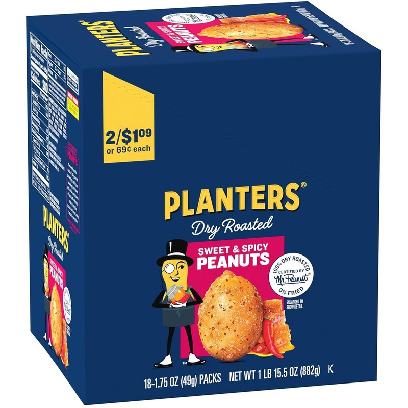 PLANTERS Sweet and Spicy Peanuts, 1.75oz (18 Pack)