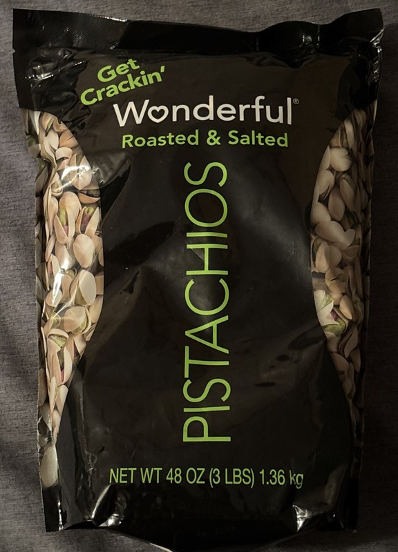 Wonderful Pistachios Roasted & Salted 48Oz Gluten Free Non-GMO Exp 11/2026