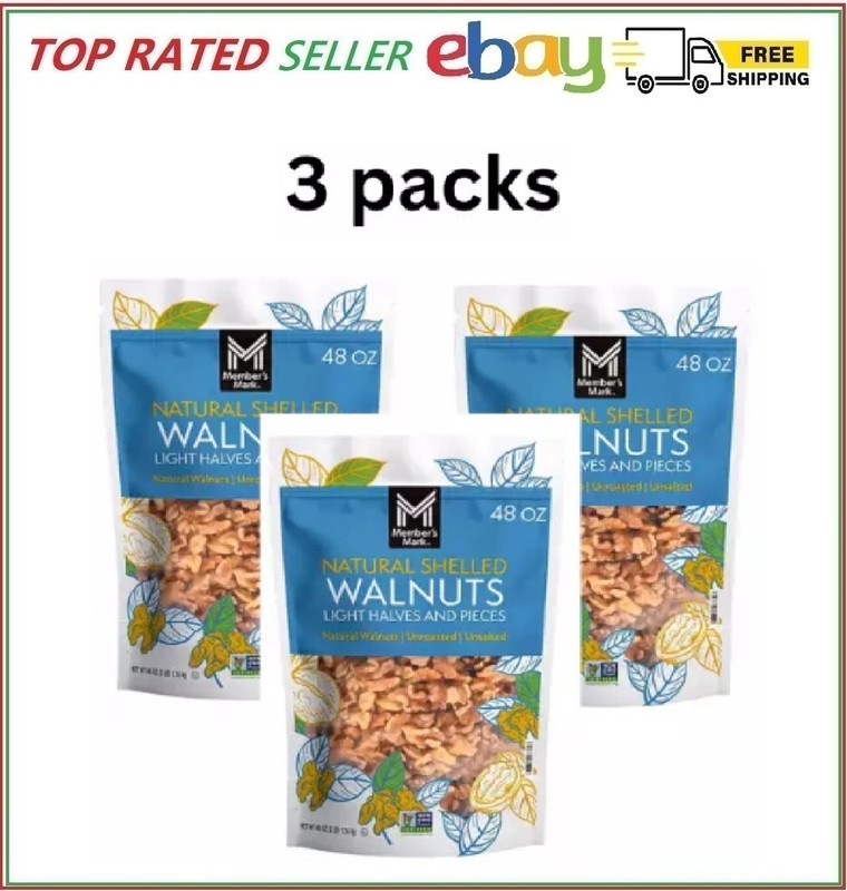 3 Packs Member’s Mark Natural Shelled Walnuts 3 lbs.
