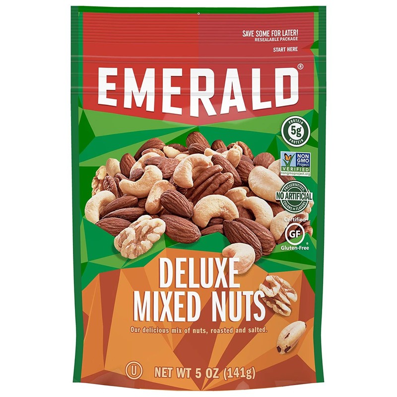 Emerald Nuts, Deluxe Mixed Nuts, Resealable Bag, 5 Ounce