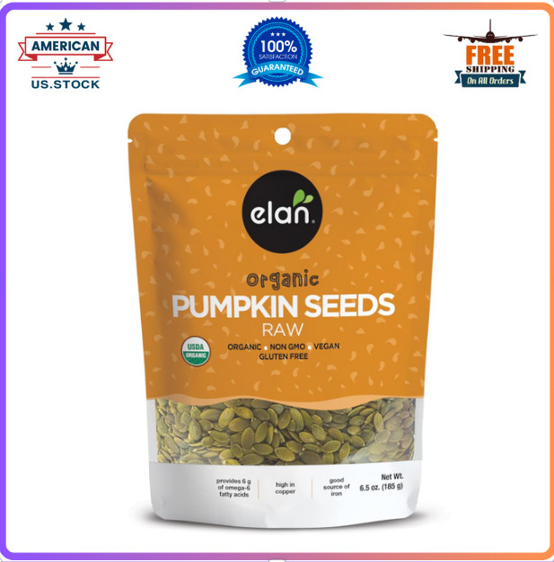 Organic Pumpkin Seeds, 6.5 oz, Unsalted, Unroasted Shelled Kernels, No Shell,…