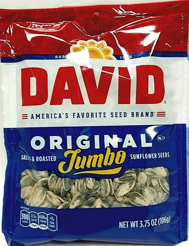 David Salted & Roasted Jumbo Original Sunflower Seeds 3.75 oz Each SEALED gallery