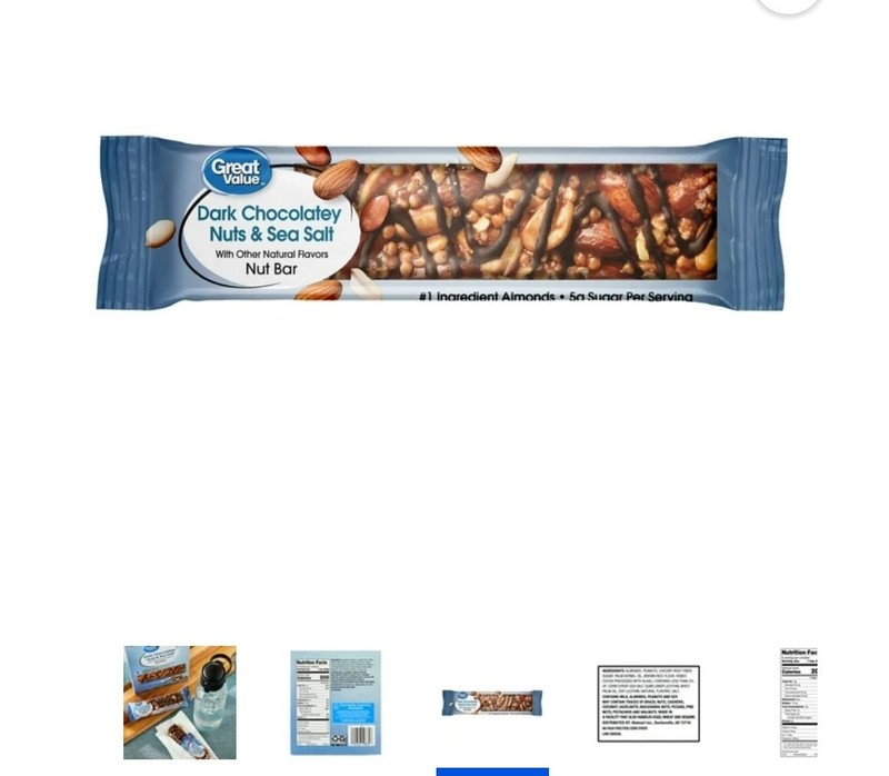 Great Value Dark Chocolatey Nuts & Sea Salt Nut Bars, 1.4 oz, 6 Count gallery