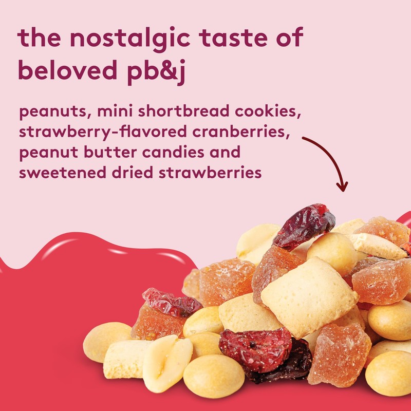 PB&J Trail Mix Strawberry, Snack Mix with Peanuts, Mini Shortbread Cookies, C... gallery