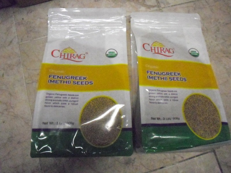 New ! 2 X 2 lbs Chirag Organic Fenugreek (Methi) Seeds USDA Orgainic