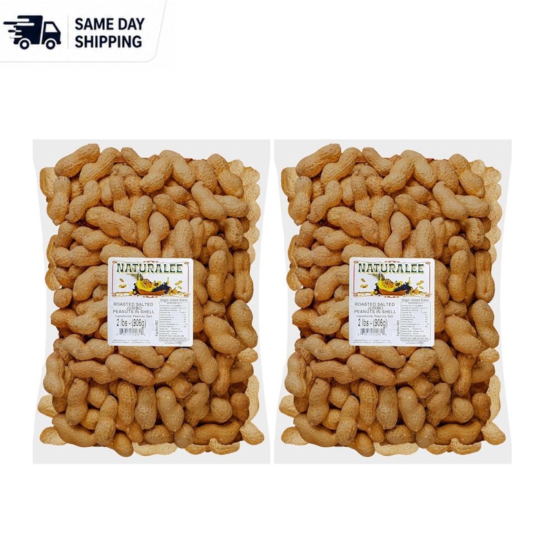 Naturalee Roasted Salted Peanuts – 2 lbs (Pack of 2) – Snack Smart & Healthy