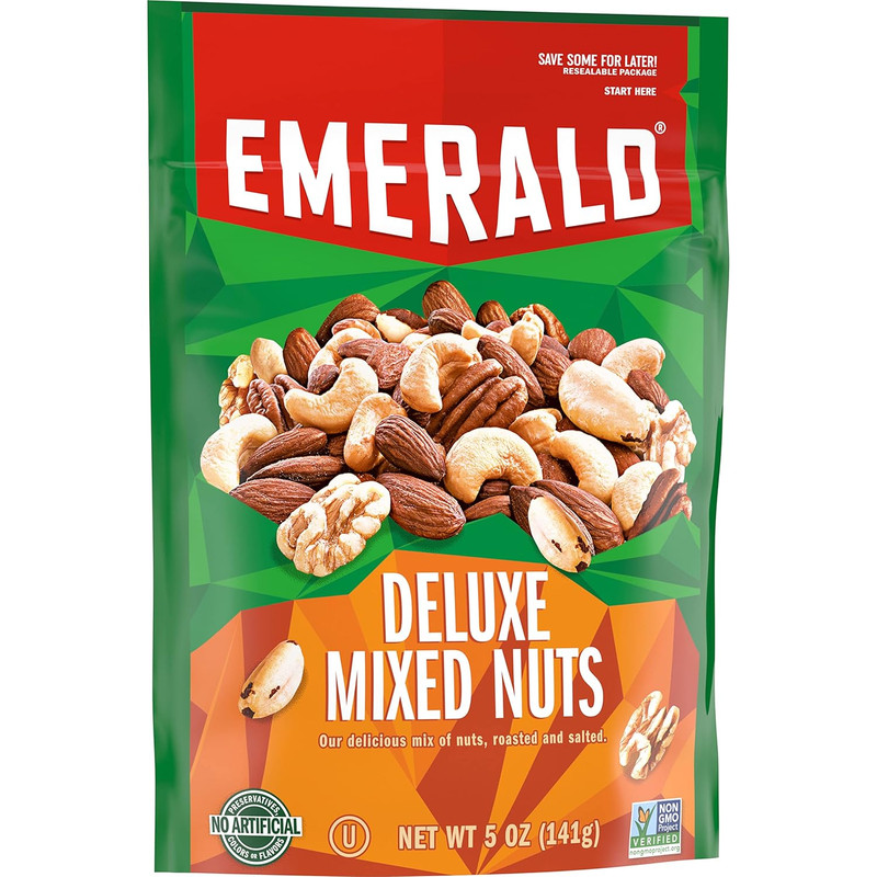 Emerald Salted Deluxe Mixed Nuts (1-Pack) | 5Oz Resealable Bulk Bag | Cashews, A gallery