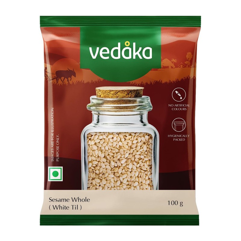 Amazon Brand – Vedaka Sesame | Whole | 100 G | White Til