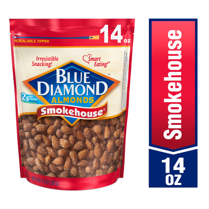 Blue Diamond Almonds, Smokehouse Flavored Snack Nuts Perfect for Snacking, 14oz