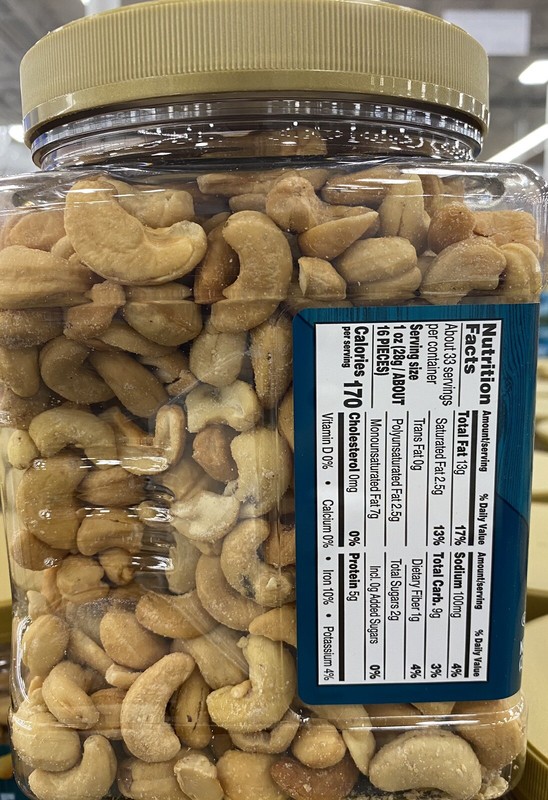 Member's Mark WHOLE CASHEWS With Sea Salt 33 oz Tub - 2 PACK gallery