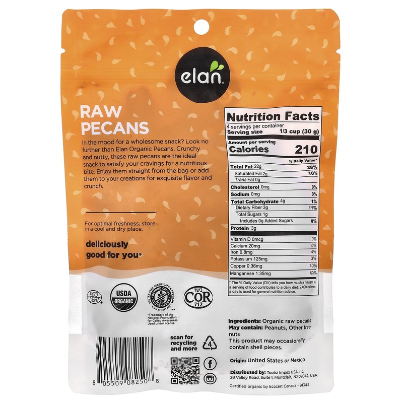 Organic Pecans, Raw , 4.4 oz (125 g) gallery
