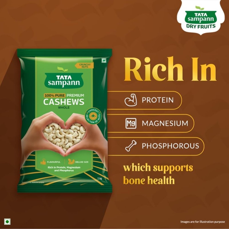 Tata Sampann Cashews Whole 1Kg |Deluxe Kaju Rich in Protein Magnesium Phosphorus gallery