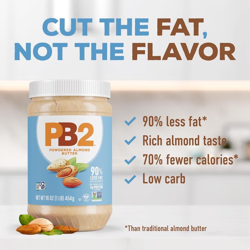 Powdered Roasted Almond Butter 16oz Low-Fat Vegan Almond Powder Low Carb Nut gallery