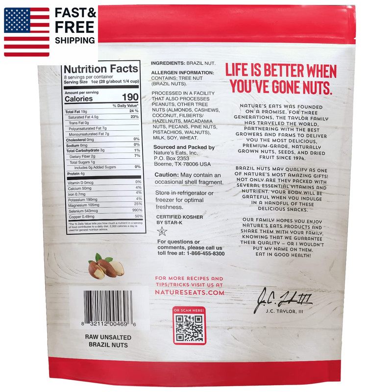 Nature’S Eats Raw Brazil Nuts - Whole Unsalted Superfood Snack from Brazil - Hea gallery