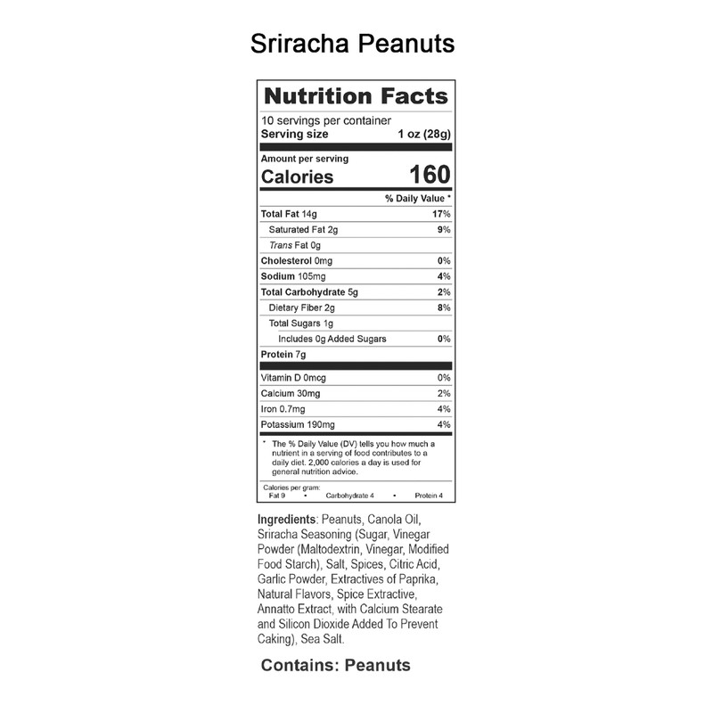 2 Pack - Carolina Peanut Factory Sriracha Flavored Gourmet Peanuts - 10oz gallery