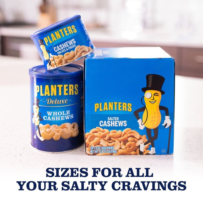 Planters Deluxe Lightly Salted Whole Cashews, 18.25 oz Canister gallery