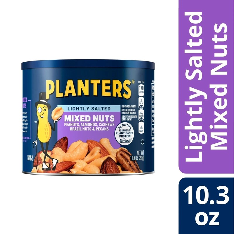 New Planters Lightly Salted Mixed Nuts 10.3oz 3 Pack Free Shipping
