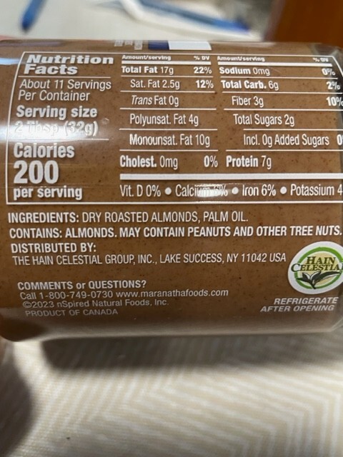 2 Natural MaraNatha Almond Butter, Creamy, 12 oz (340 g), NonGMO, No Sugar& Salt gallery