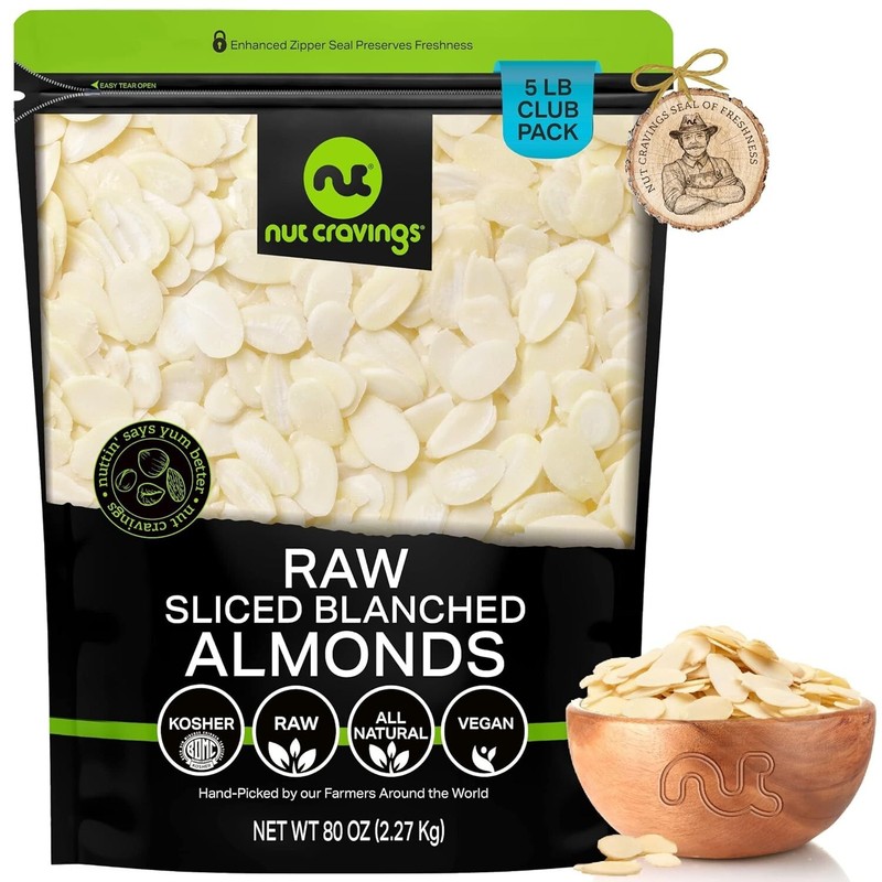 All-Natural Blanched Sliced Almonds - Fresh 5 LB Pack for Nutritious Snacking gallery