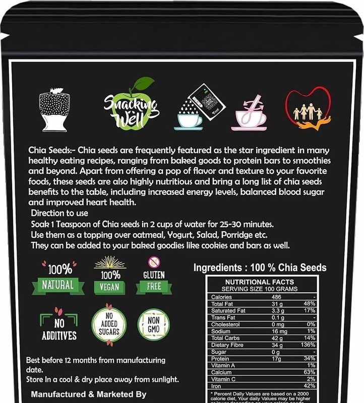 Organic Prime Raw Chia Seeds – Premium Natural Superfood, High Fiber gallery