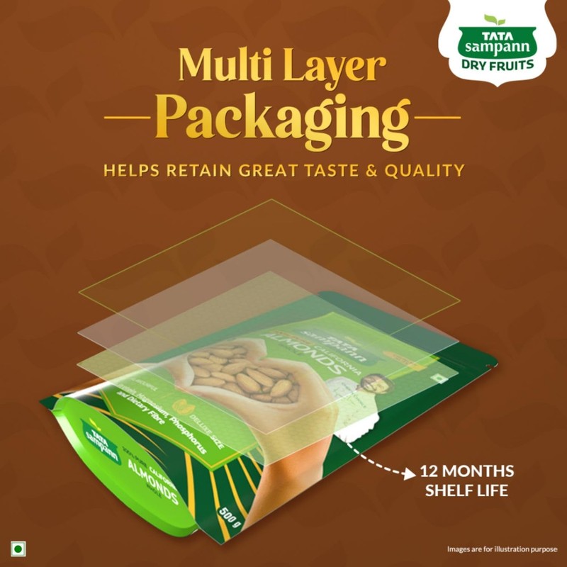 Tata Sampann Almonds 500g | California Badam Whole Rich Protein Fiber Magnesium gallery