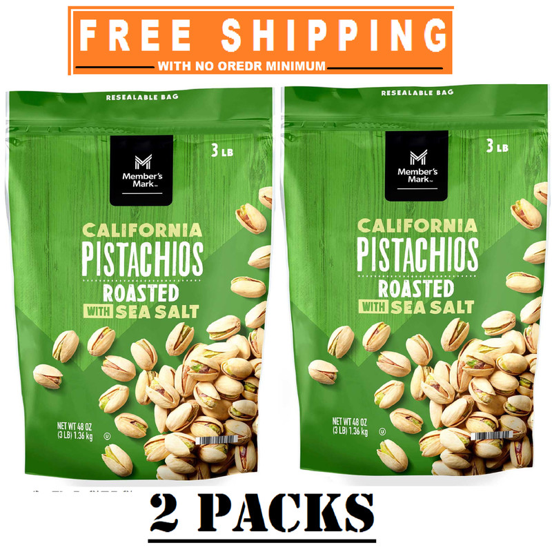 2 PACKS Member's Mark Roasted & Salted Pistachios, 48 oz.