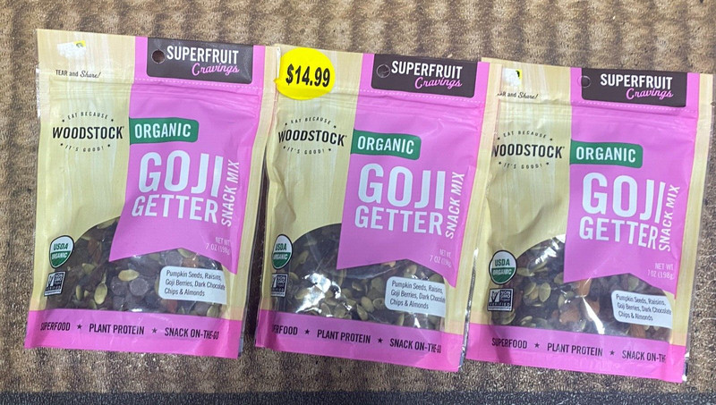 Woodstock Foods Organic Goji Getter Snack Mix 7oz Pack of 3
