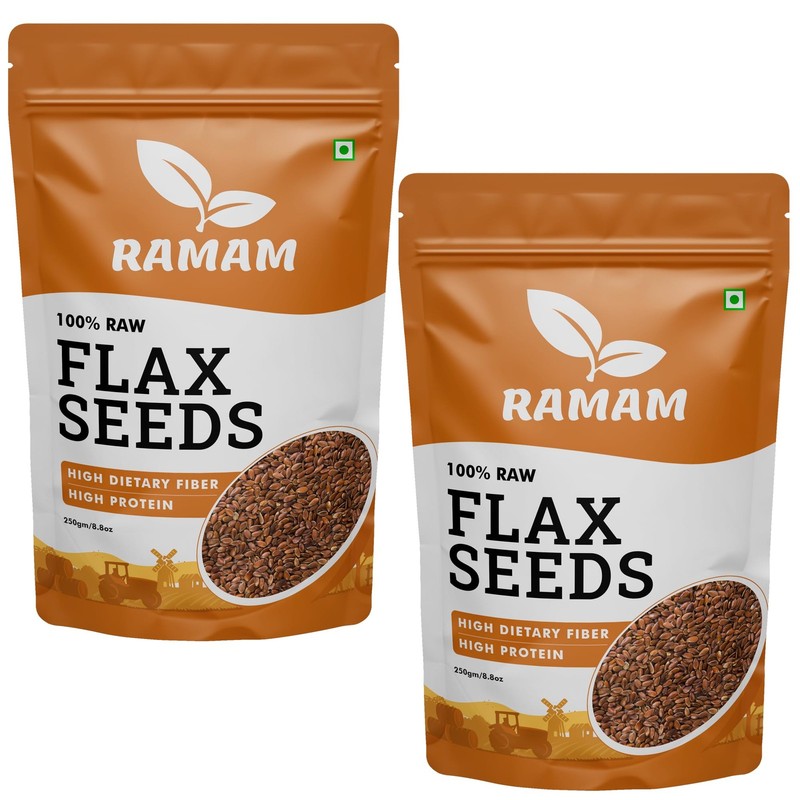 Ramam Flax Seeds 500g | Raw Alsi Seeds | High Fiber, Magnesium & Heart Health