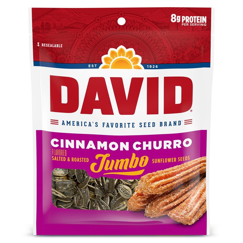 Jumbo Sunflower Seeds, Cinnamon Churro Flavor, 5.25 oz. Pack of 12