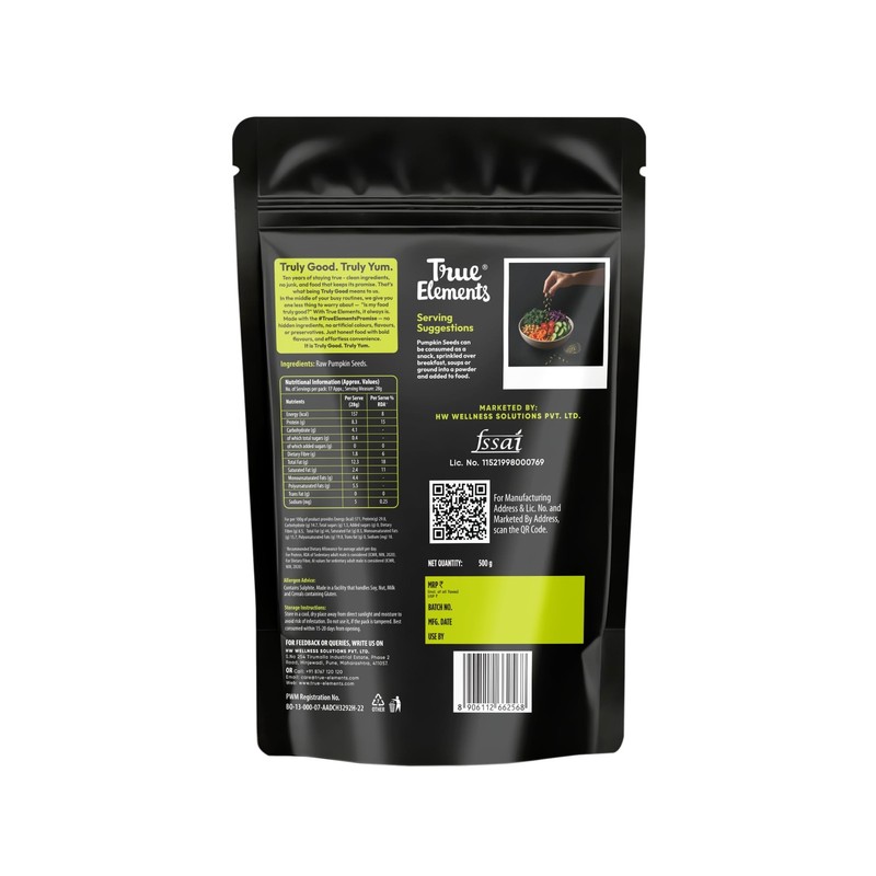 True Elements Pumpkin Seeds 500g | AAA Grade | Protein-Rich Healthy Snack gallery