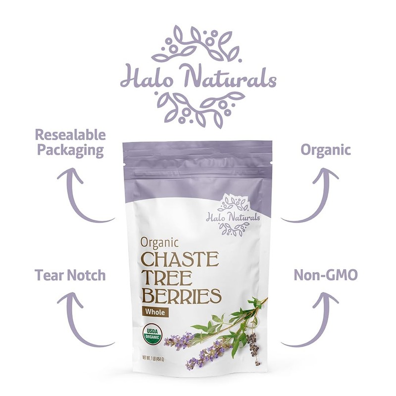 Organic Chaste Tree Berries Whole Cut & Sifted 1 Pound (Vitex agnus castus) gallery