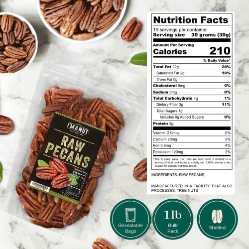 American-Grown Raw Pecan Halves 16oz | Rich Flavor for Cooking & Snacking gallery