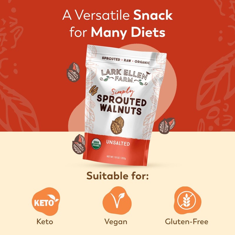 Organic Sprouted Walnuts Snack Pack 10 Ounce Pack Of 3 Healthy Keto Vegan gallery