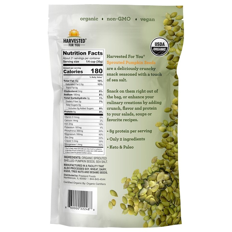 Guilt-Free 22oz Organic Sea Salted Sprouted Pumpkin Seeds - Gluten-Free & gallery