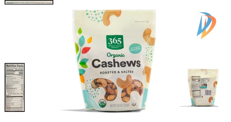 10 Ounce Resealable Organic Cashews - Roasted, Salted & Perfect for Snacking gallery