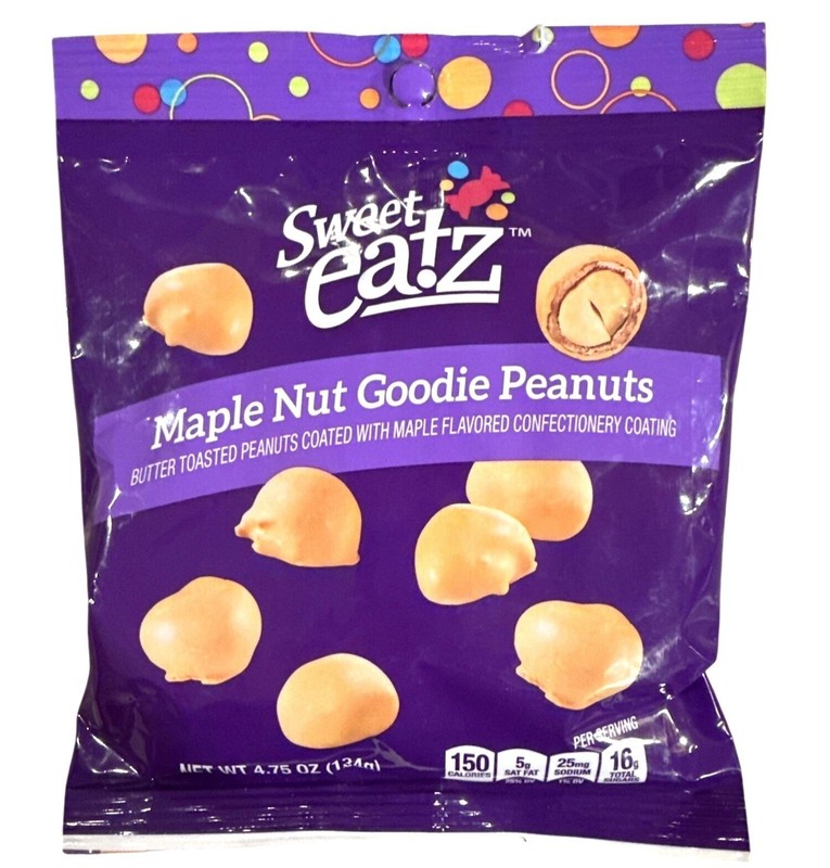 4.75 oz Sweet Eatz MAPLE NUT GOODIE PEANUTS Butter Toasted Confection Snack