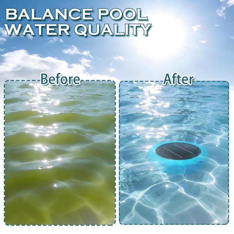 Solar Pool Ionizer - Floating Ionizer Cleaner Up to 40,000 Gallons, Large Sol... gallery